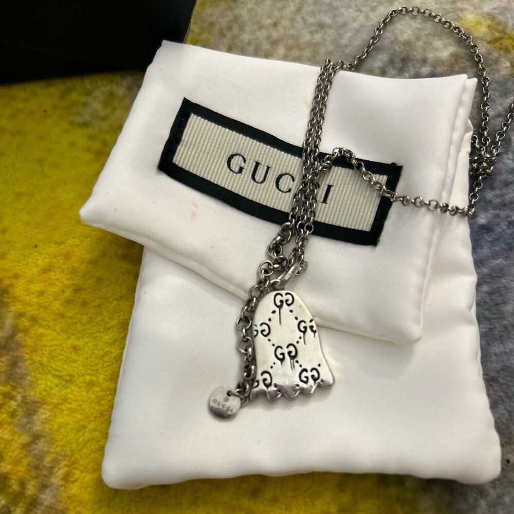Gucci Ghost Pendant Necklace – Authentic – With Box & Pouch